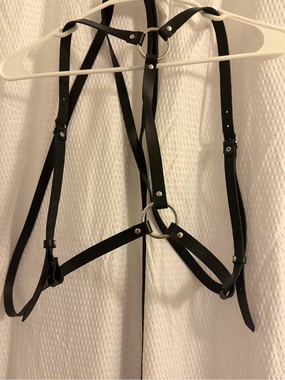 Bleak & Sleek Adjustable Black Leather Harness Belt - Picture 2 of 5